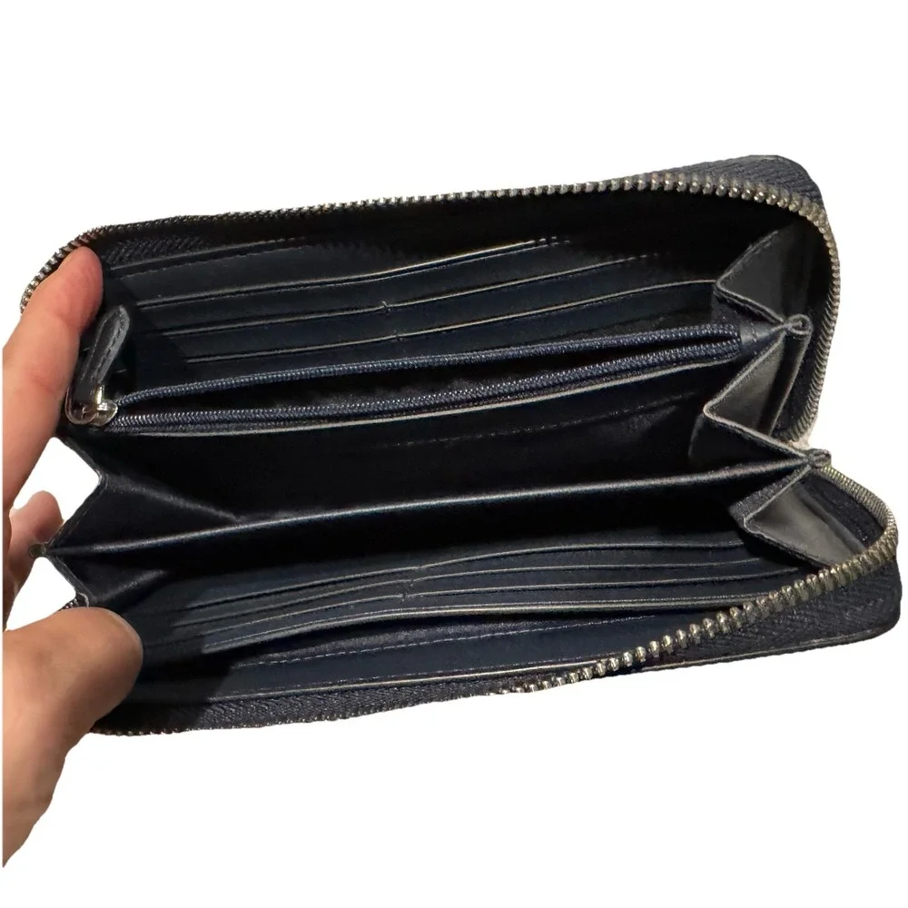 Kate Spade New York Elia Large Continental Wallet Blazer Blue Multi Silver Zip‎
